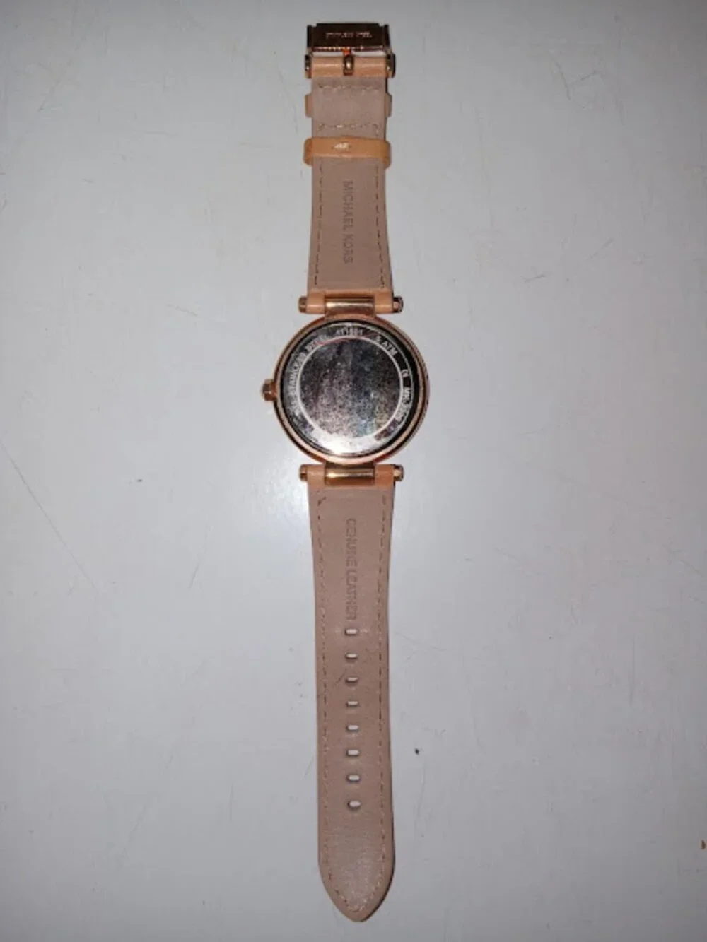 Michael Kors MK2399 Rose Gold Leather Band Watch- Needs Battery